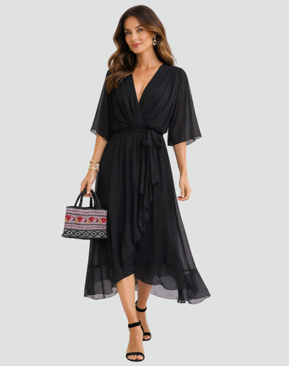 María | Vestido Midi Elegante con Lazo para Mujer Invitada a Fiesta 3