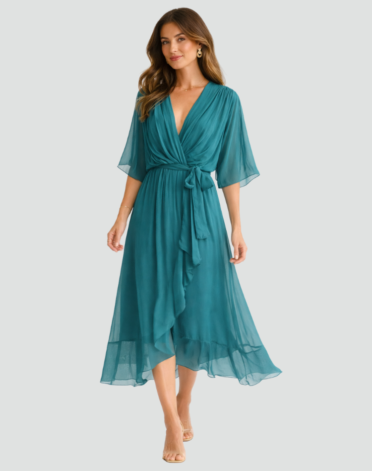 María | Vestido Midi Elegante con Lazo para Mujer Invitada a Fiesta 6