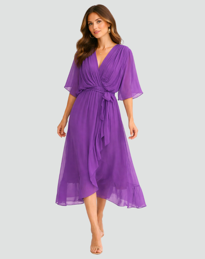 María | Vestido Midi Elegante con Lazo para Mujer Invitada a Fiesta 7