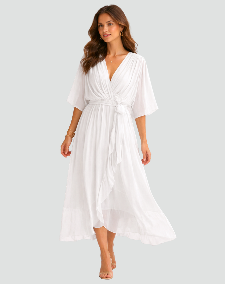 María | Vestido Midi Elegante con Lazo para Mujer Invitada a Fiesta 9