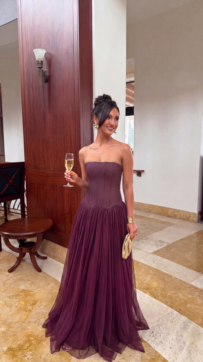 Paloma | Vestido Largo Elegante Sin Tirantes para Mujer 1