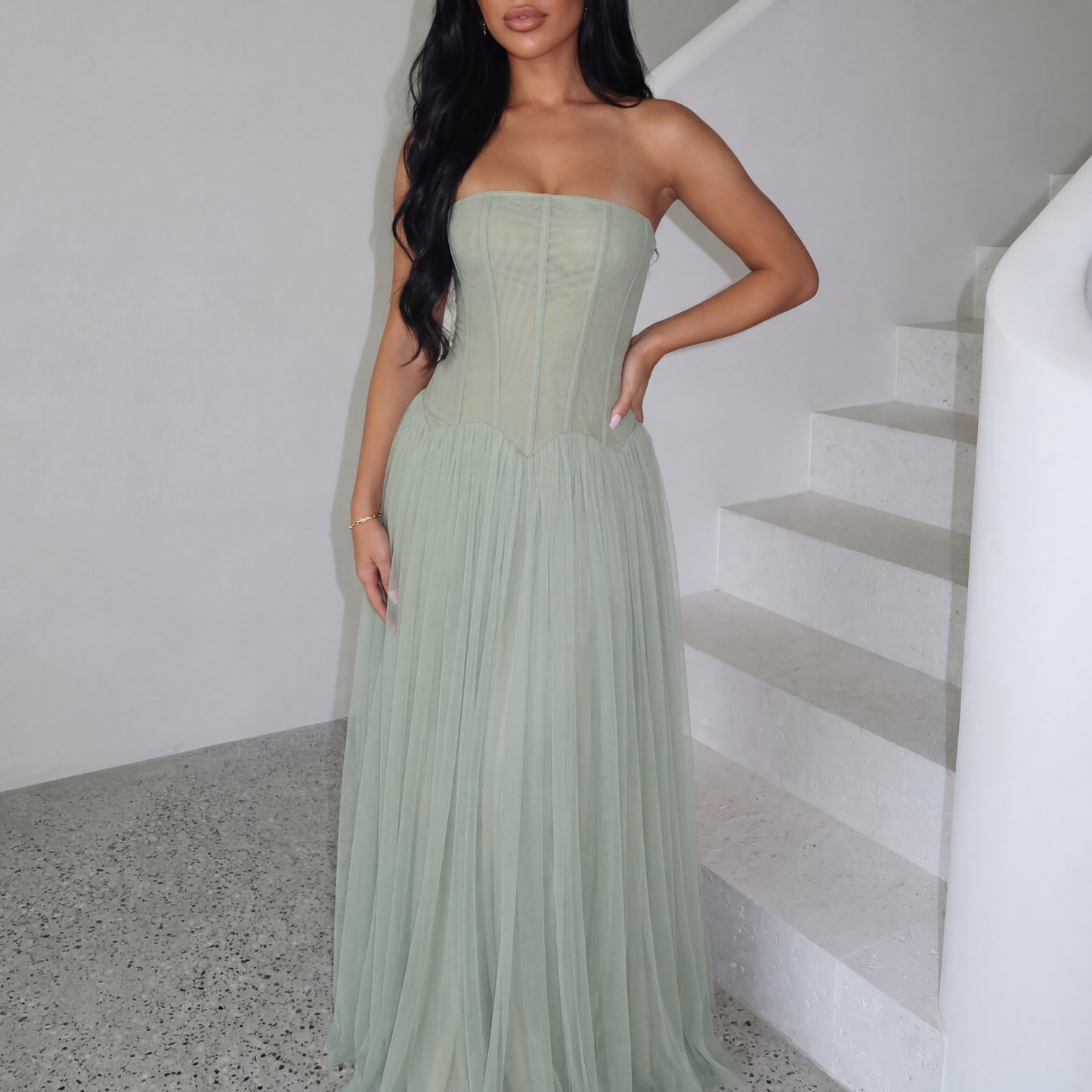 Paloma | Vestido Largo Elegante Sin Tirantes para Mujer 7