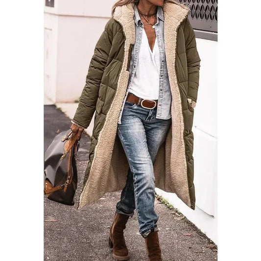 Sofía | Abrigo Acolchado Largo con Forro de Sherpa para Mujer 0
