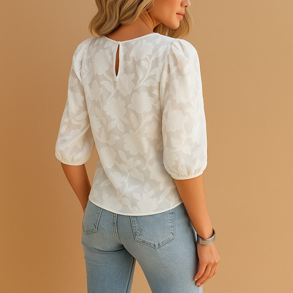 Sofía | Blusa Floral con Mangas Abullonadas para Mujer 2