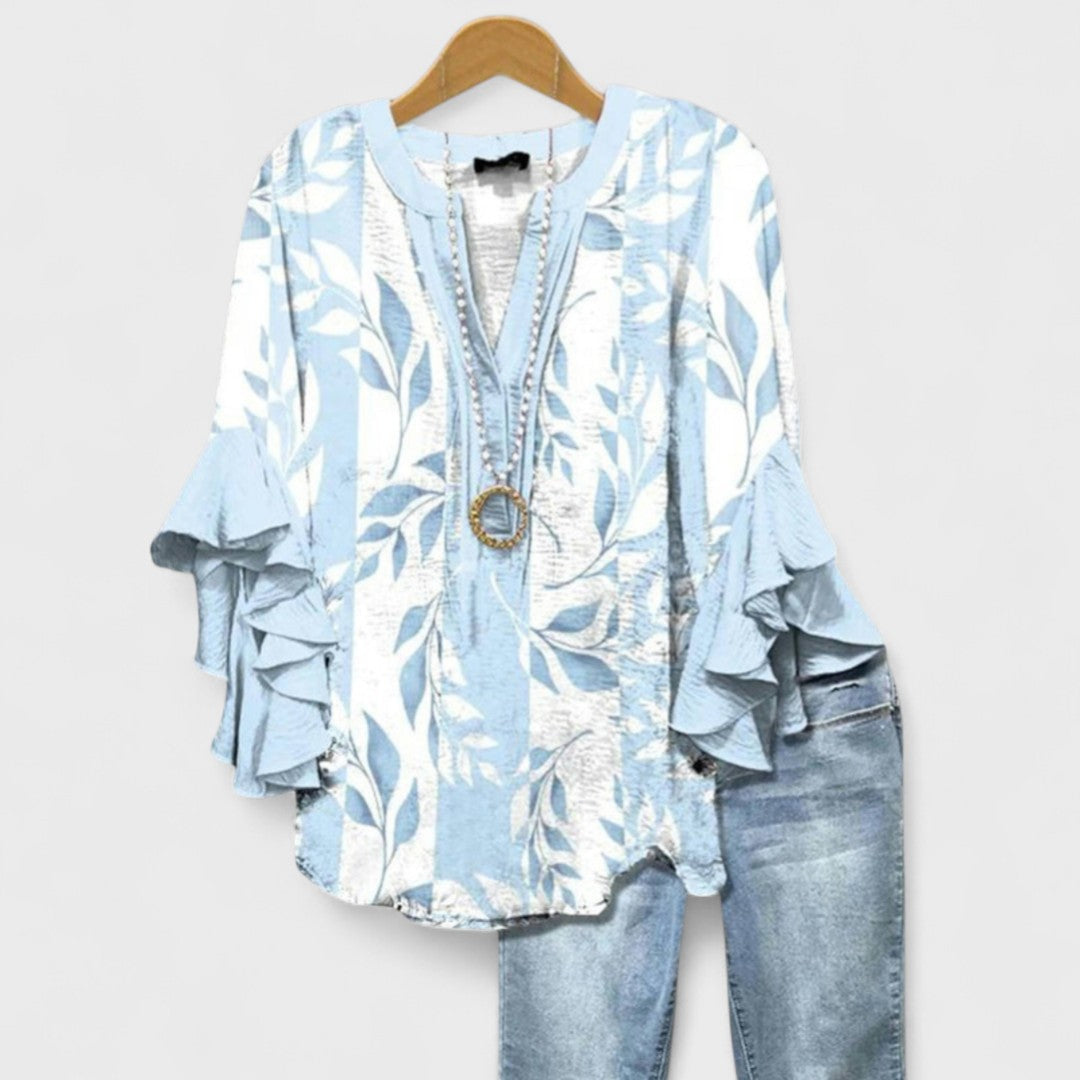Sofía | Blusa con Escote en V y Mangas Volantes para Mujer 2