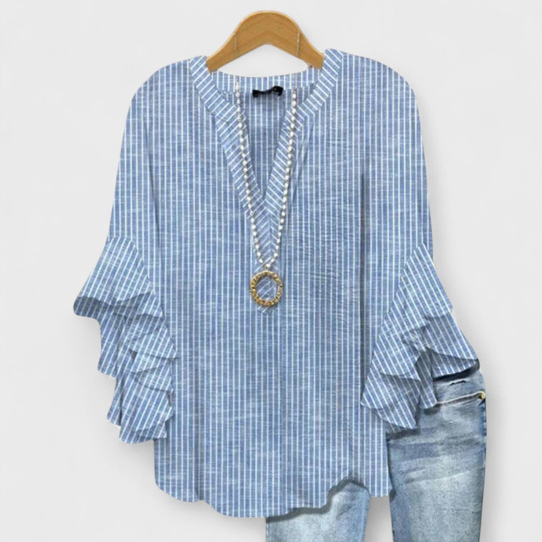 Sofía | Blusa con Escote en V y Mangas Volantes para Mujer 3