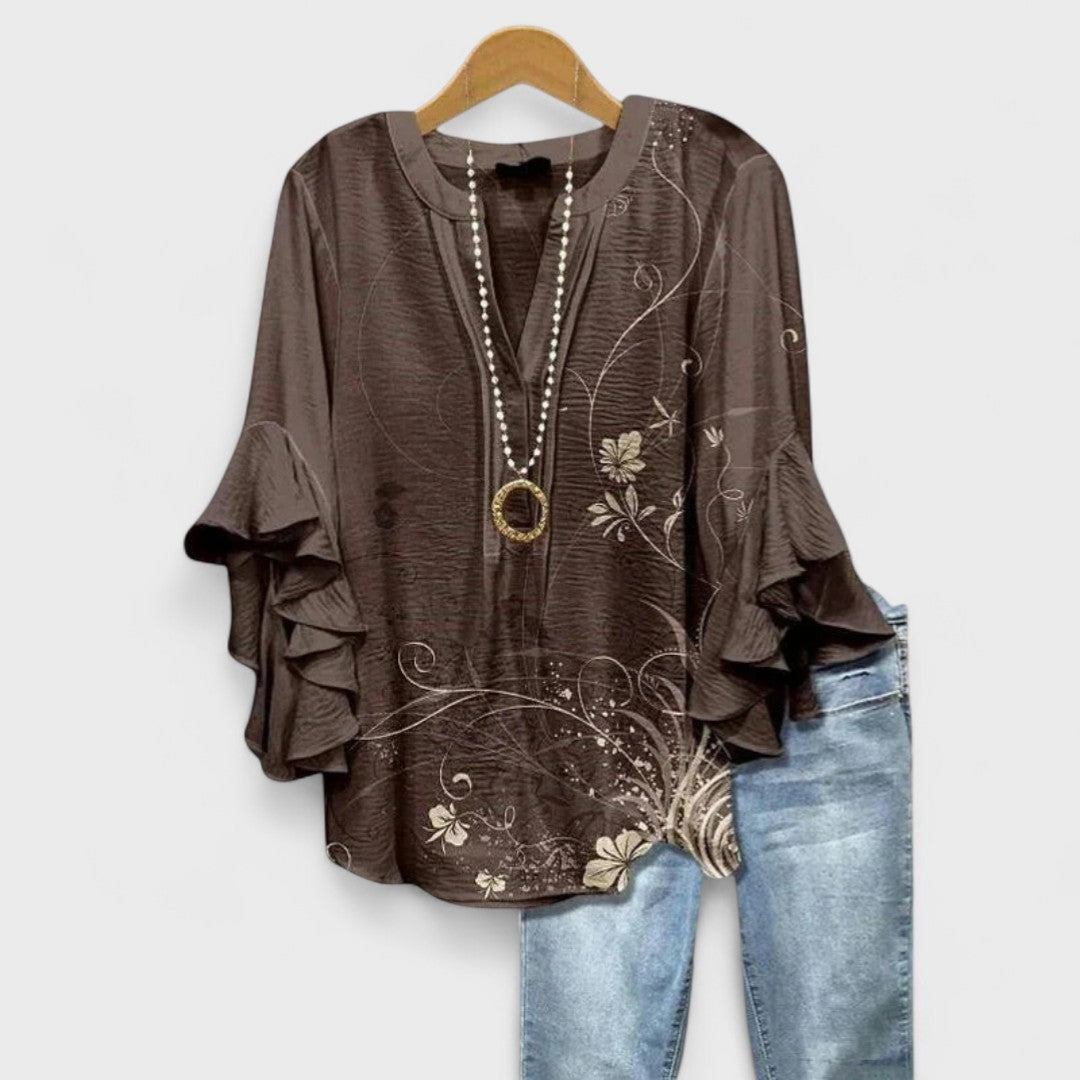 Sofía | Blusa con Escote en V y Mangas Volantes para Mujer 4