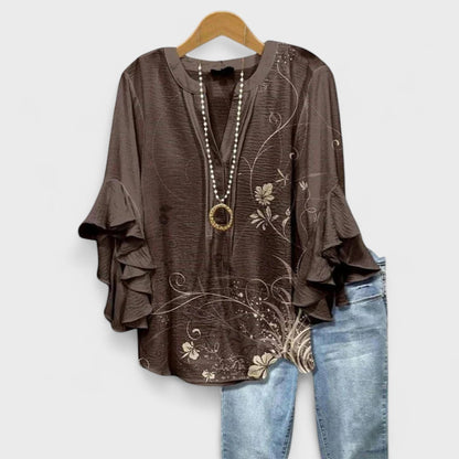Sofía | Blusa con Escote en V y Mangas Volantes para Mujer 4