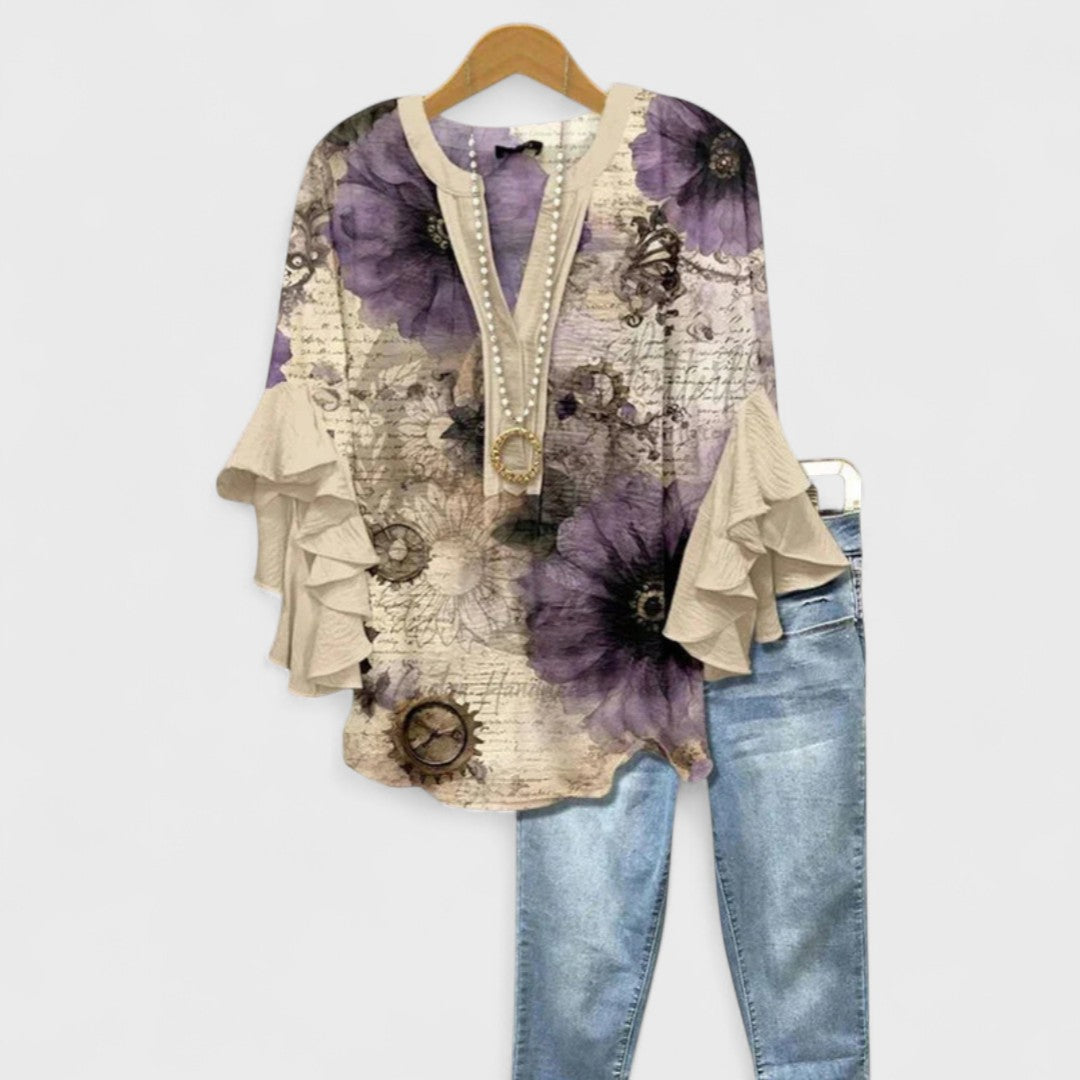Sofía | Blusa con Escote en V y Mangas Volantes para Mujer 6