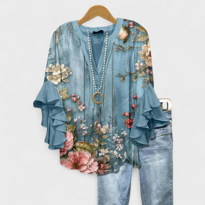 Sofía | Blusa con Escote en V y Mangas Volantes para Mujer 7