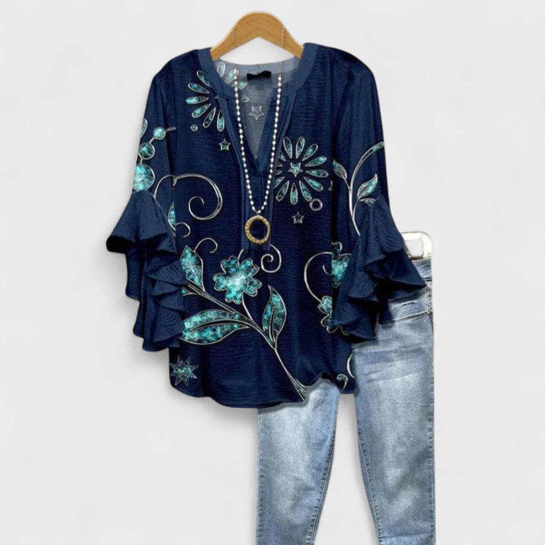 Sofía | Blusa con Escote en V y Mangas Volantes para Mujer 9