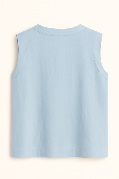 Sofía | Blusa de Lino de Manga Corta para Mujer con Cuello Redondo 2