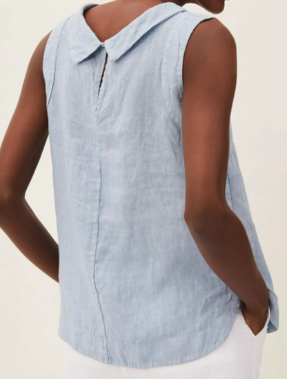 Sofía | Blusa de Lino de Manga Corta para Mujer con Cuello Redondo 6