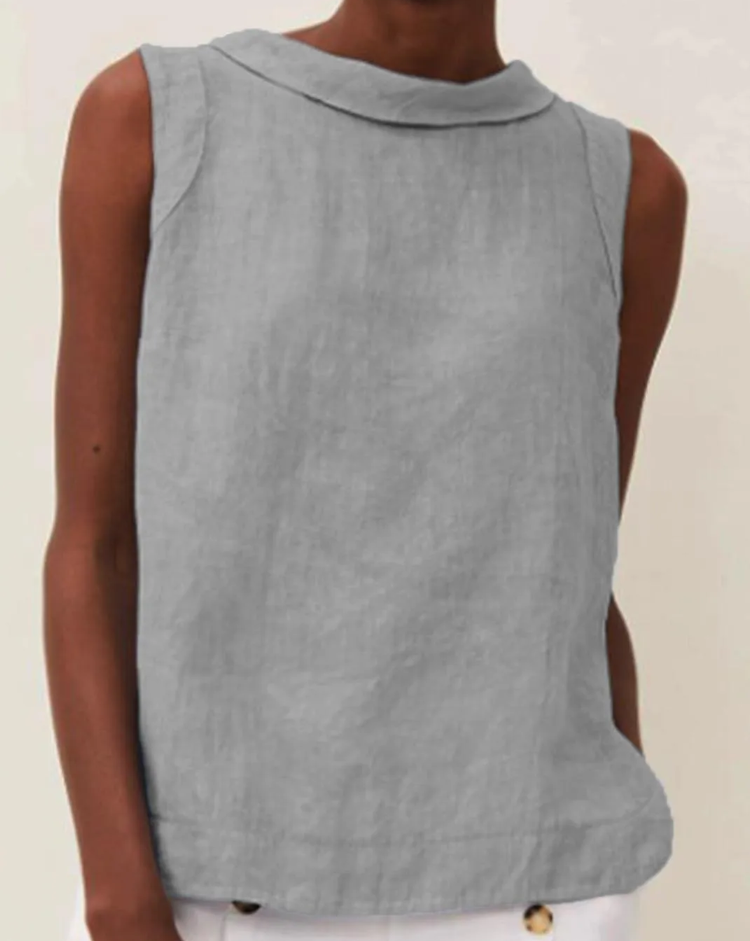 Sofía | Blusa de Lino de Manga Corta para Mujer con Cuello Redondo 7