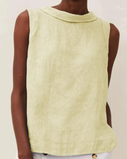 Sofía | Blusa de Lino de Manga Corta para Mujer con Cuello Redondo 8