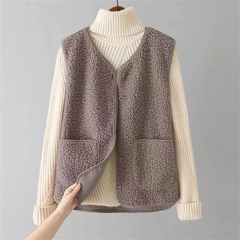 Sofía | Chaleco Polar con Botones para Mujer, Ideal para Otoño e Invierno 2