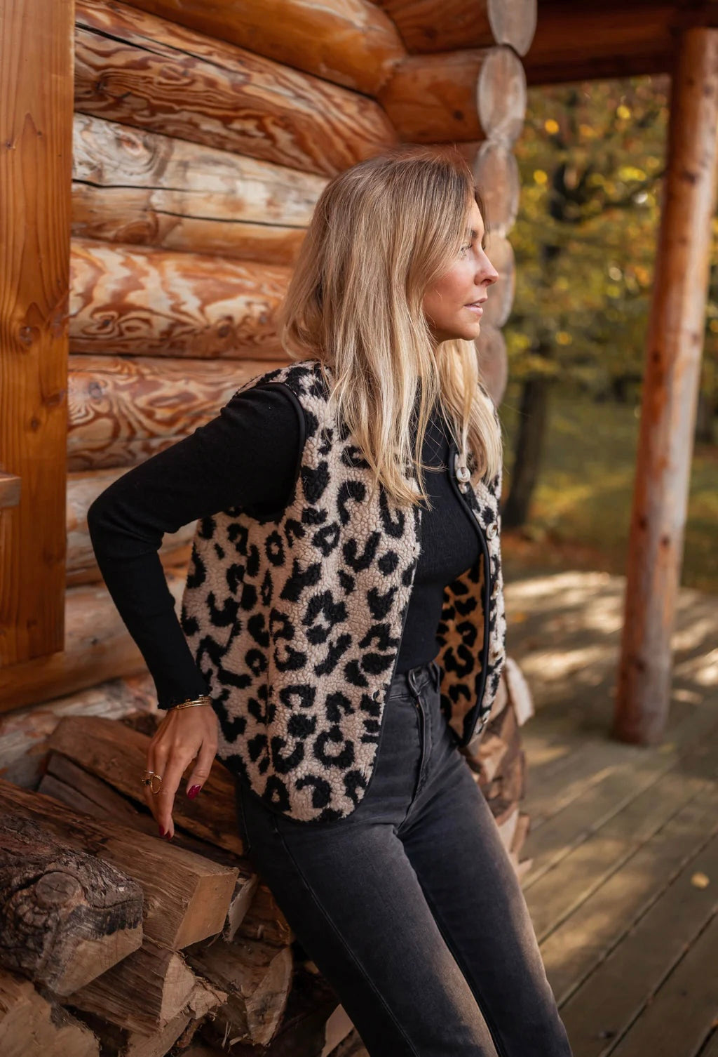 Sofía | Chaleco Sherpa de Leopardo para Mujer con Estilo Acogedor 1