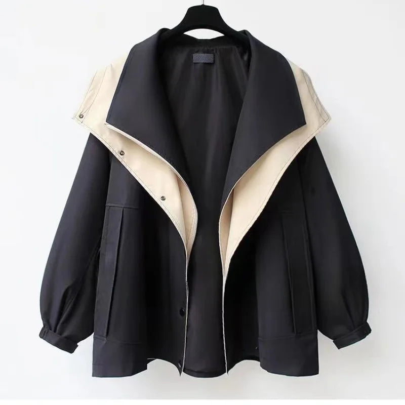 Sofía | Chaqueta Utilitaria de Dos Tonos con Capucha para Mujer 0