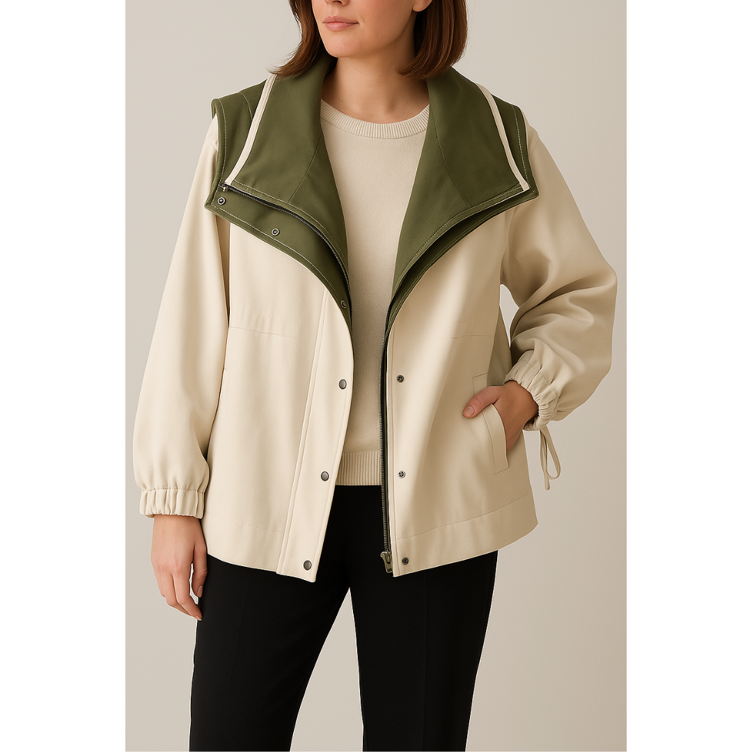 Sofía | Chaqueta Utilitaria de Dos Tonos con Capucha para Mujer 8