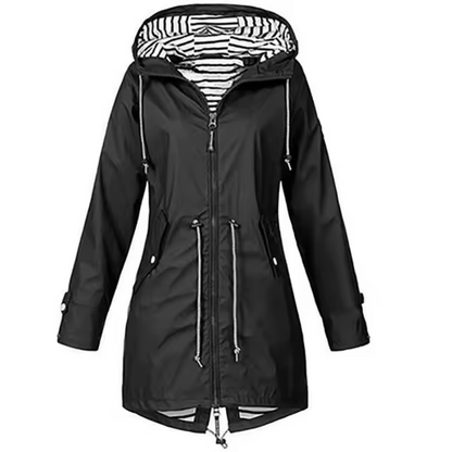 Sofía | Chaqueta con Capucha y Cremallera para Mujer con Cintura Ajustable 0