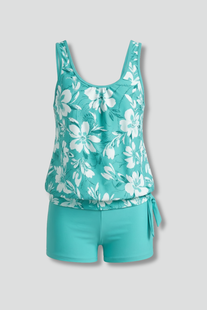 Sofía | Conjunto de Tankini Estampado para Mujer con Pantalones Cortos de Verano 1