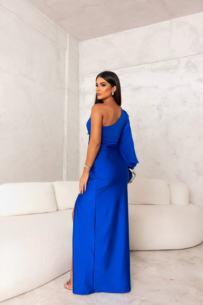 Sofia | Elegante Vestido Largo Asimétrico con Detalles Drapeados 8
