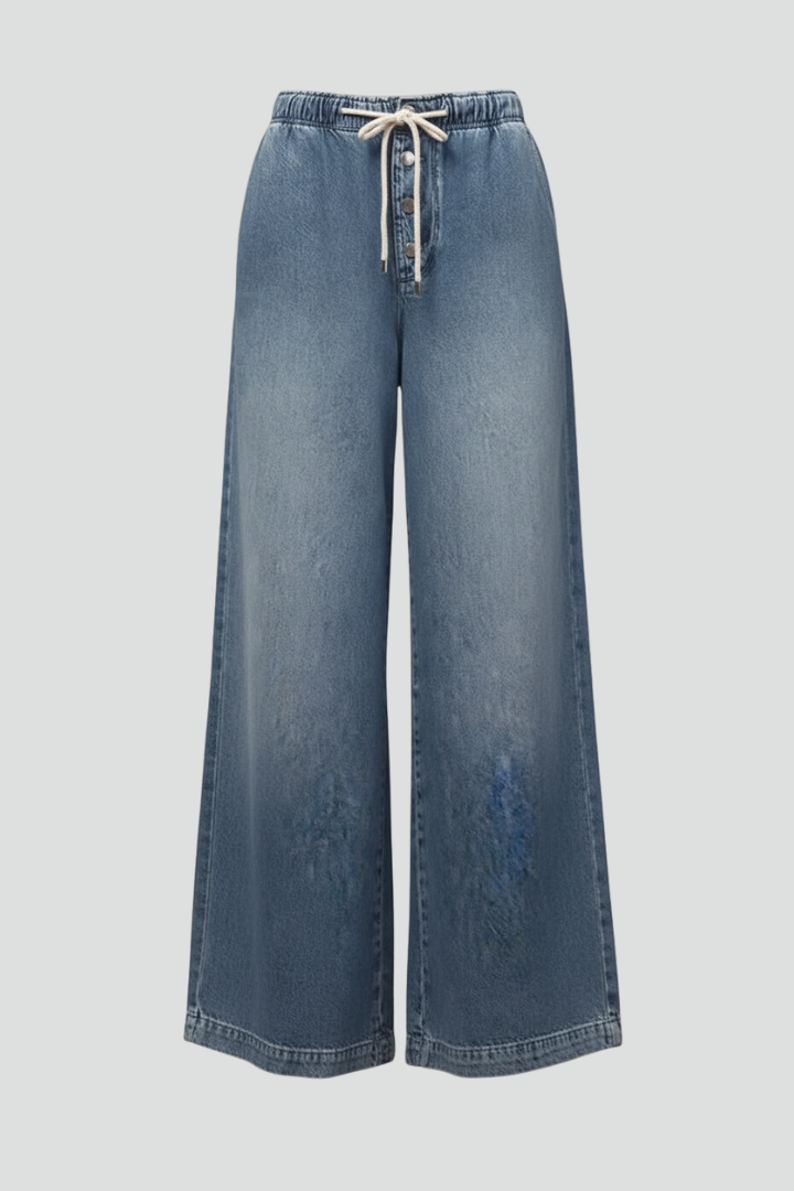 Sofía | Jeans de Mezclilla de Pierna Ancha con Cordón para Mujer 1