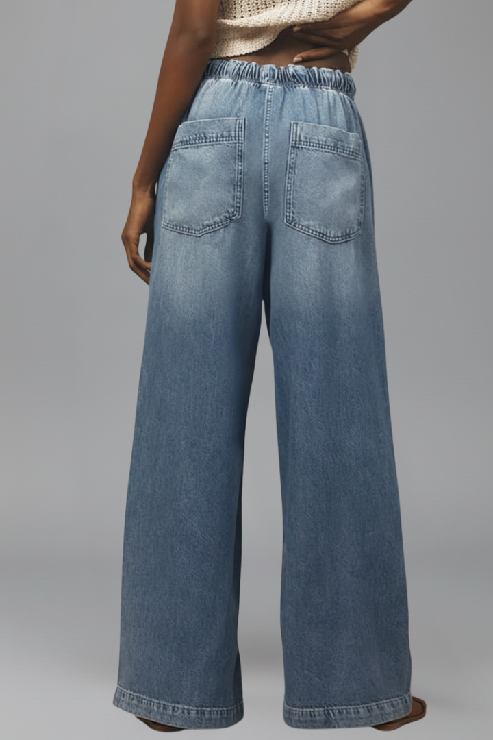 Sofía | Jeans de Mezclilla de Pierna Ancha con Cordón para Mujer 4