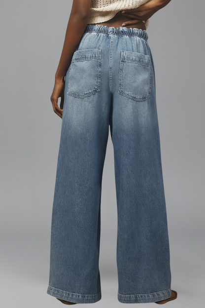 Sofía | Jeans de Mezclilla de Pierna Ancha con Cordón para Mujer 4