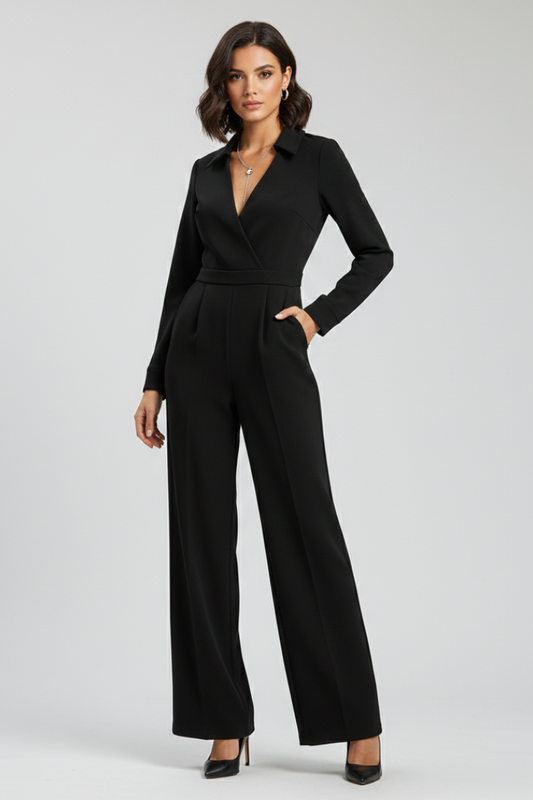Sofía | Mono de Pierna Ancha con Cuello para Mujer - Estilo Veraniego Elegante 0