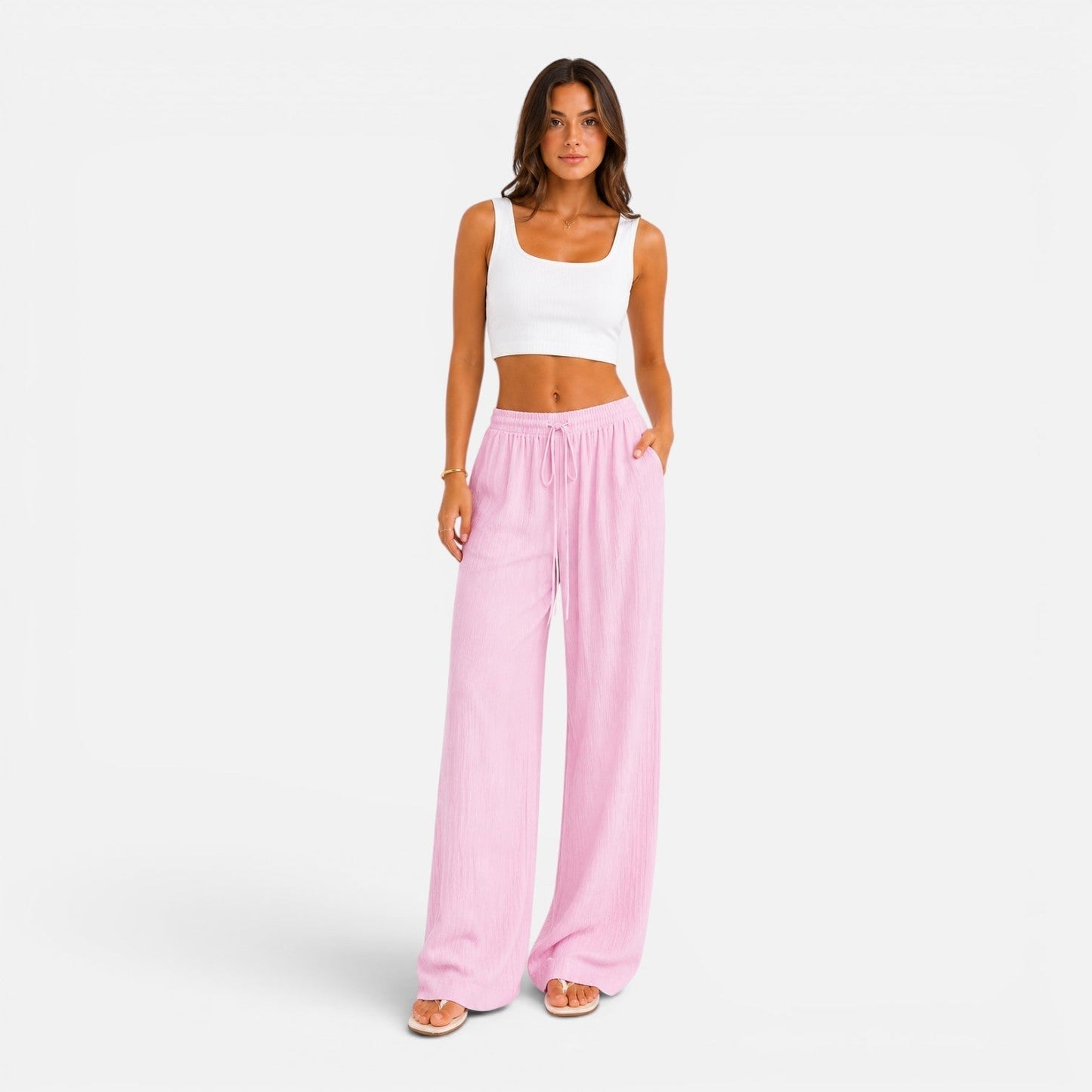 Sofía | Pantalón Palazzo Ajustable para Mujer con Cintura Elástica y Estilo Versátil 1