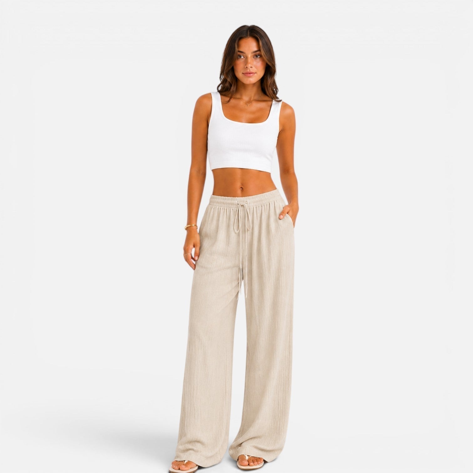 Sofía | Pantalón Palazzo Ajustable para Mujer con Cintura Elástica y Estilo Versátil 3