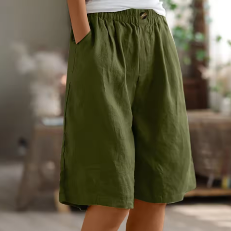Sofía | Pantalones Cortos Mujer con Cintura Elástica y Bolsillos para Verano 0