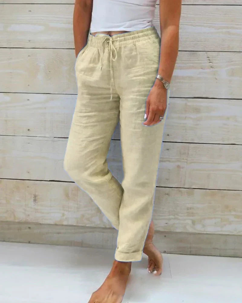 Sofía | Pantalones Elásticos de Lino para Mujer con Ajuste Relajado 1