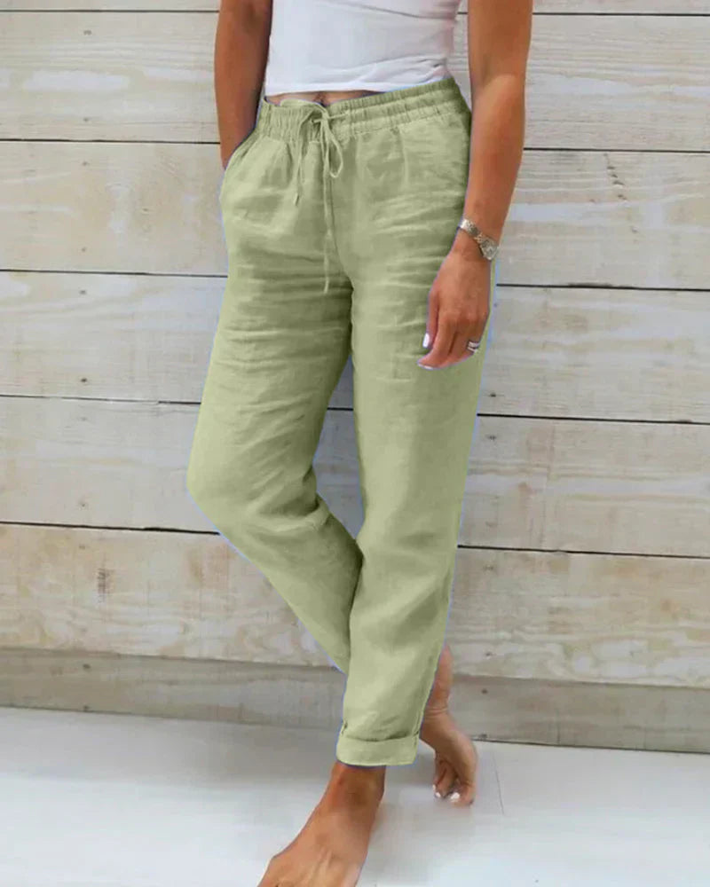 Sofía | Pantalones Elásticos de Lino para Mujer con Ajuste Relajado 4