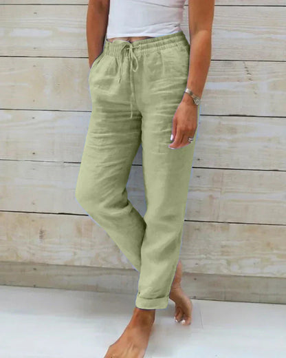 Sofía | Pantalones Elásticos de Lino para Mujer con Ajuste Relajado 4