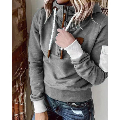 Sofía | Sudadera Negra con Capucha y Media Cremallera para Mujer Casual 5