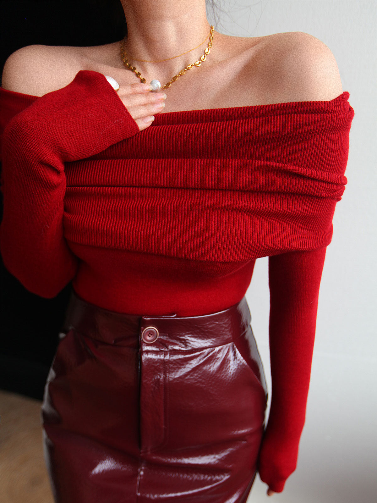 Sofía | Suéter de Lana Elegante con Hombros Descubiertos para Mujer 3