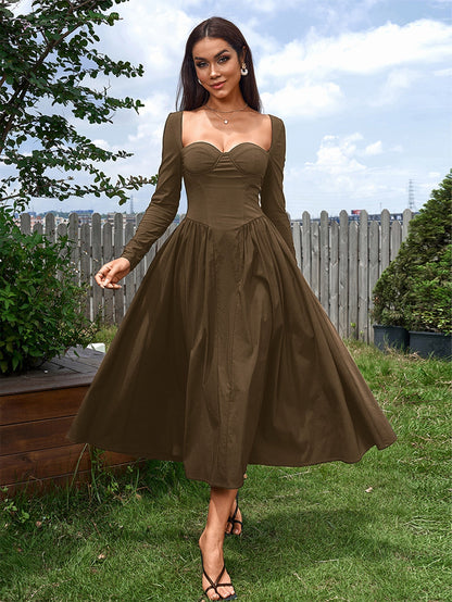 Sofía | Vestido Evasé de Manga Larga con Lazo en la Espalda para Mujer (Vestido Elegante y Vestido de Fiesta) 12