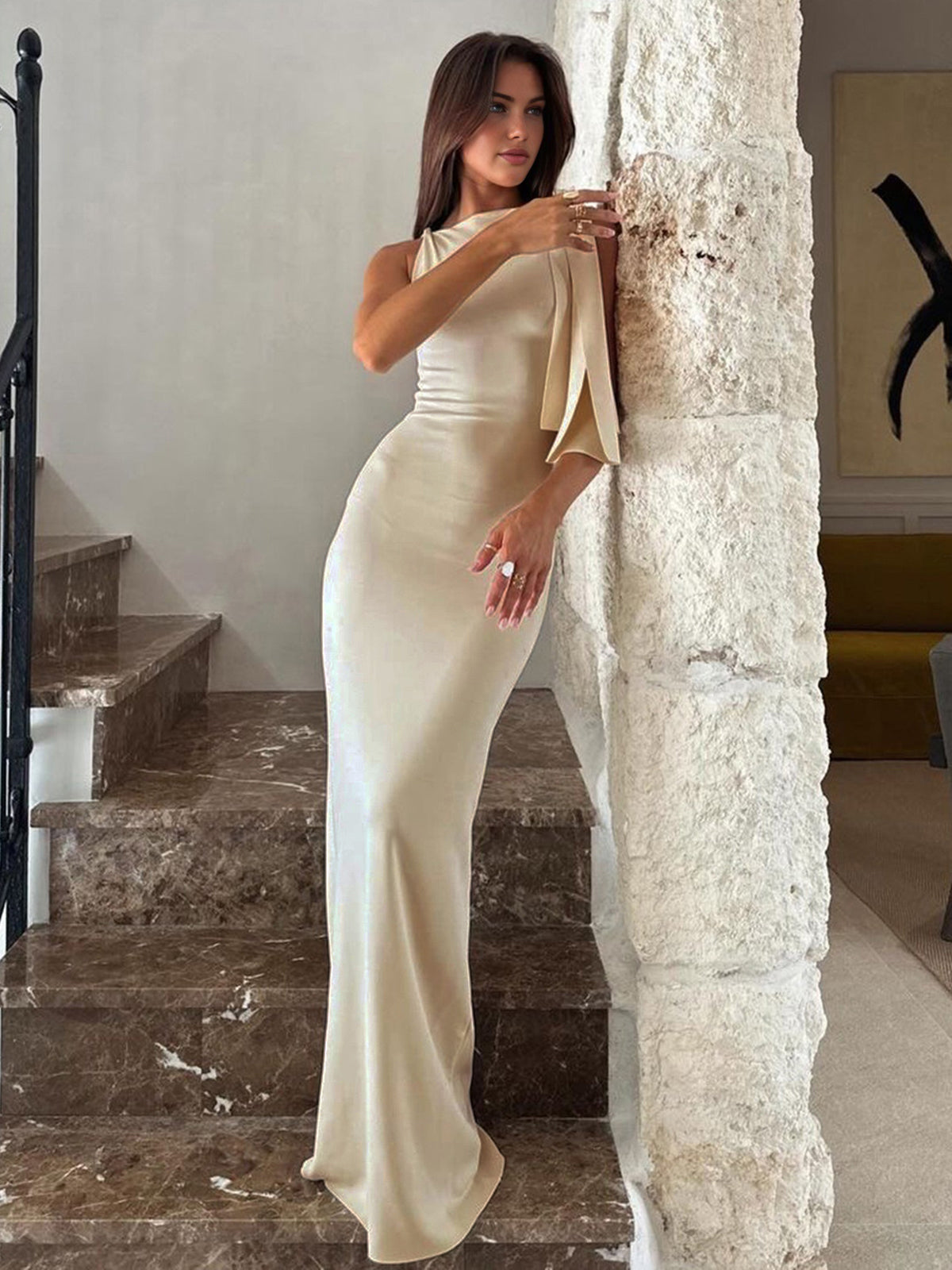 Sofía | Vestido Largo Elegante Sin Mangas para Mujer con Detalle de Nudo 1