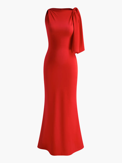 Sofía | Vestido Largo Elegante Sin Mangas para Mujer con Detalle de Nudo 6