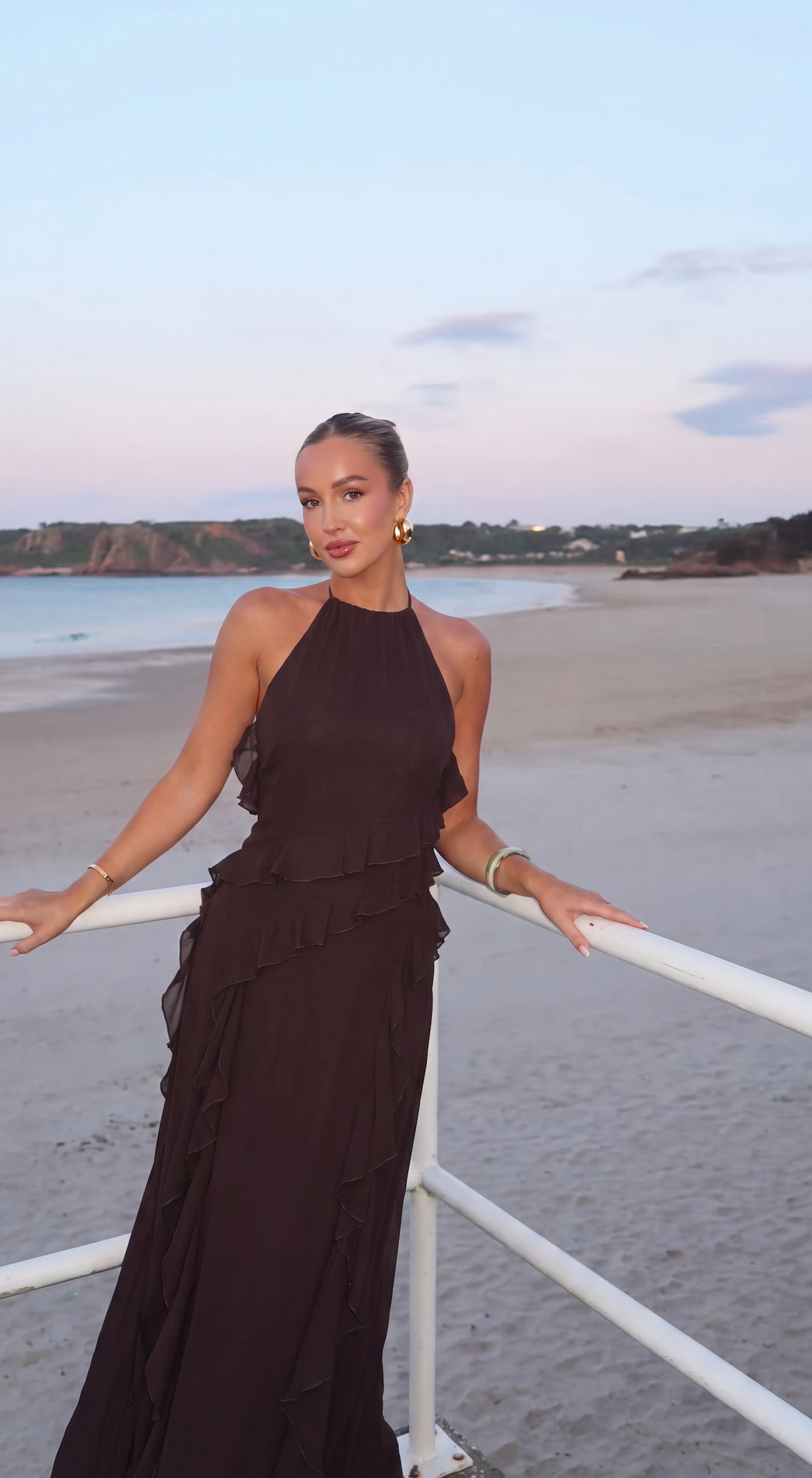 Sofía | Vestido Largo Halter Elegante con Detalles de Pedrería para Mujer 6
