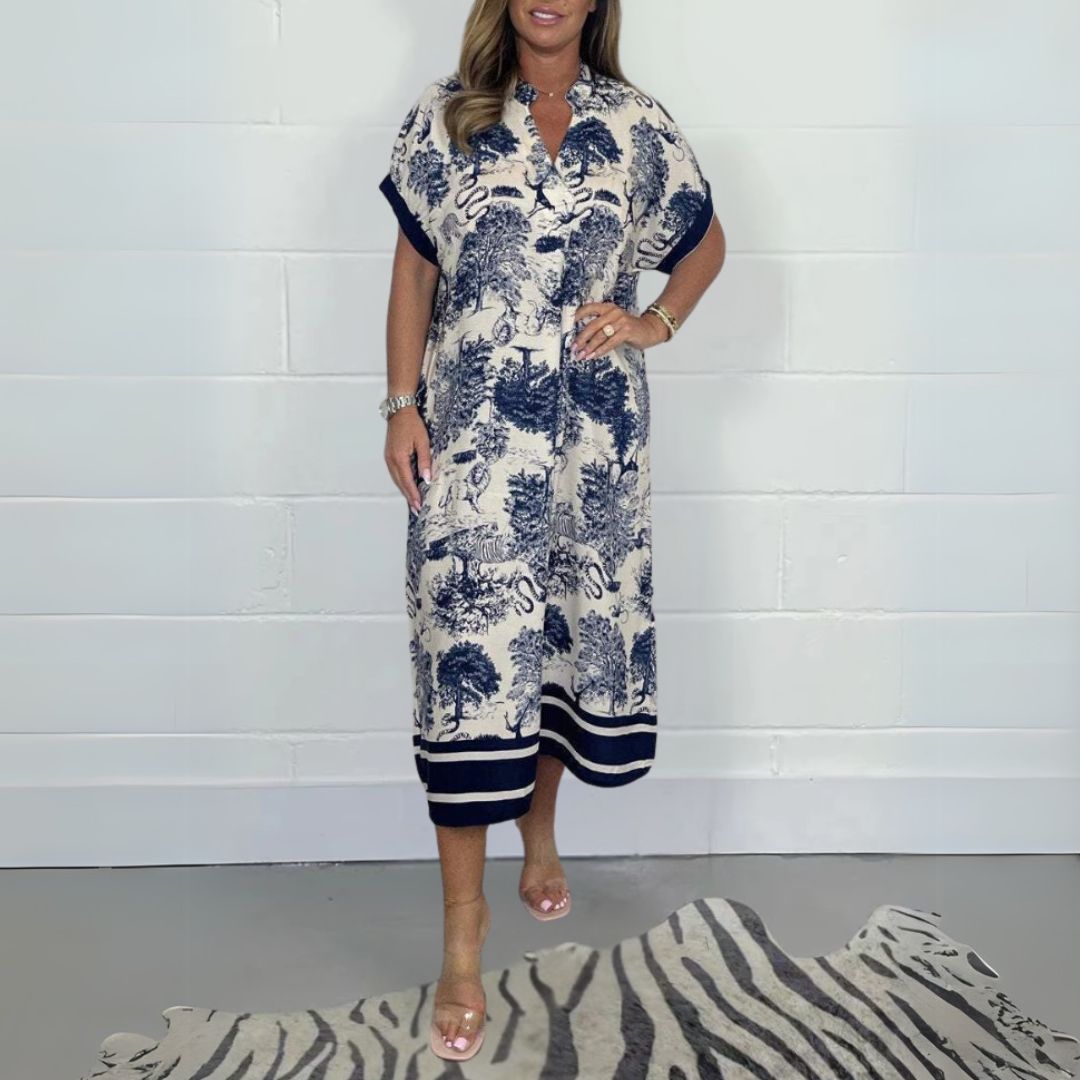 Sofía | Vestido Midi Elegante Estampado para Mujer Invita a Cualquier Ocasión 0