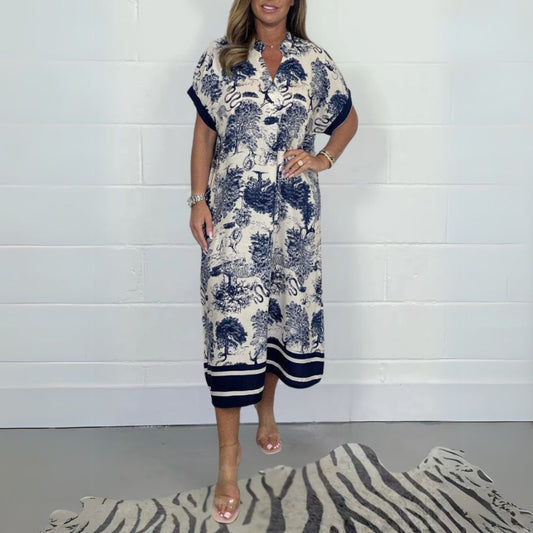 Sofía | Vestido Midi Elegante Estampado para Mujer Invita a Cualquier Ocasión 0