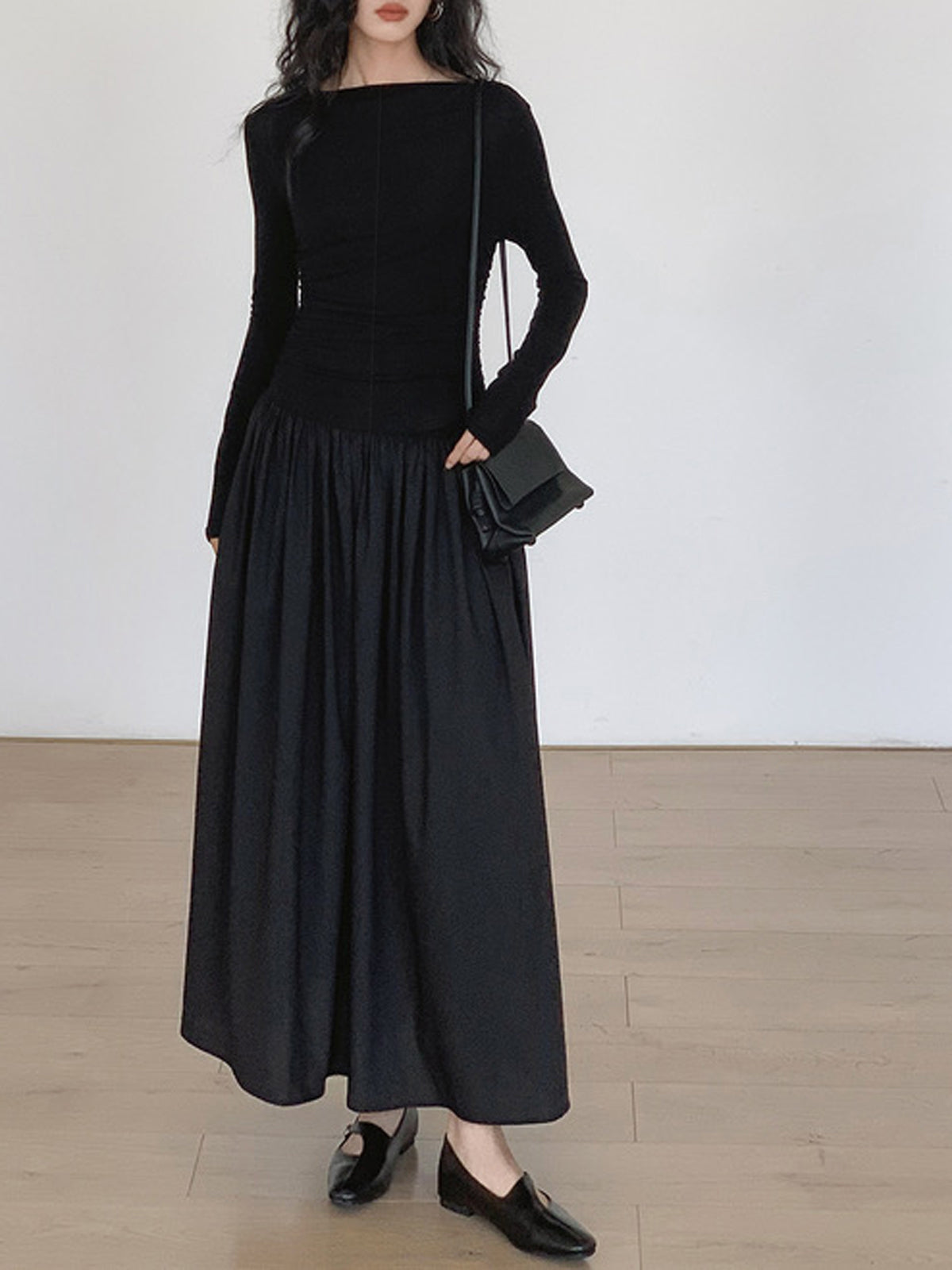 Sofía | Vestido Midi Elegante de Patchwork con Manga Larga para Mujer 2