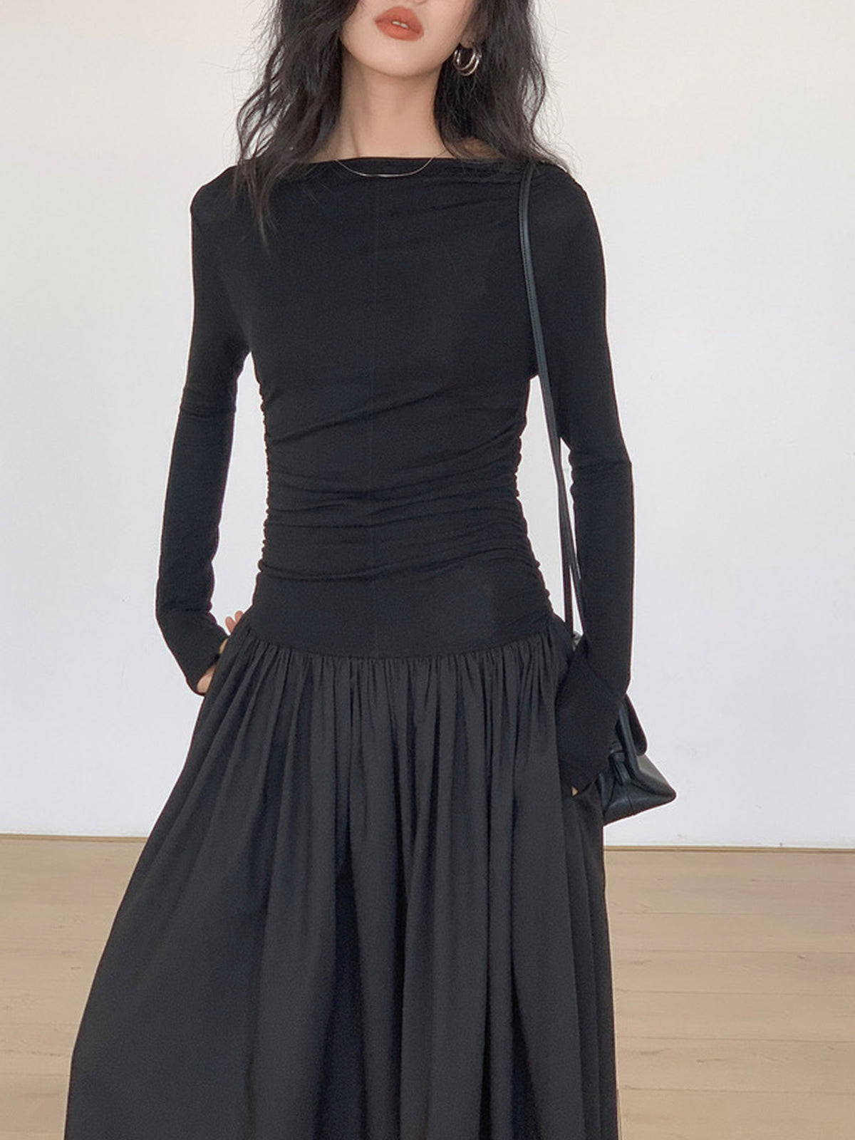 Sofía | Vestido Midi Elegante de Patchwork con Manga Larga para Mujer 3
