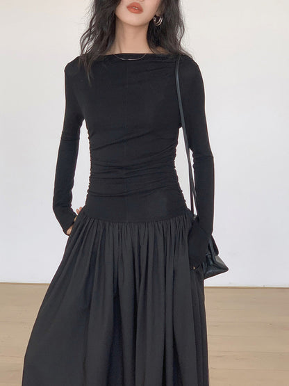 Sofía | Vestido Midi Elegante de Patchwork con Manga Larga para Mujer 3