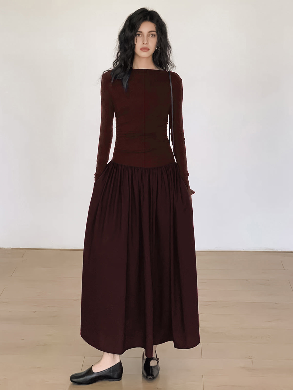 Sofía | Vestido Midi Elegante de Patchwork con Manga Larga para Mujer 6