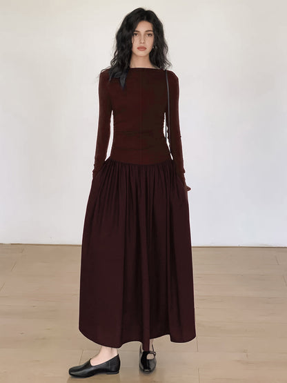 Sofía | Vestido Midi Elegante de Patchwork con Manga Larga para Mujer 6