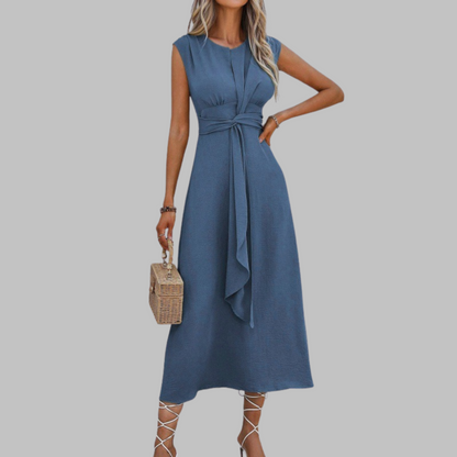 Sofía | Vestido Midi Sin Mangas con Cinturón para Mujer 2